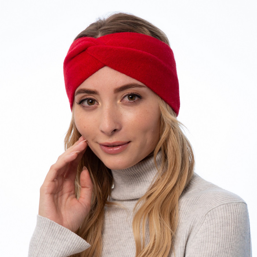 Пов'язка на голову жіноча вовна червона ДЖИНЕТ 249-692, фото 3