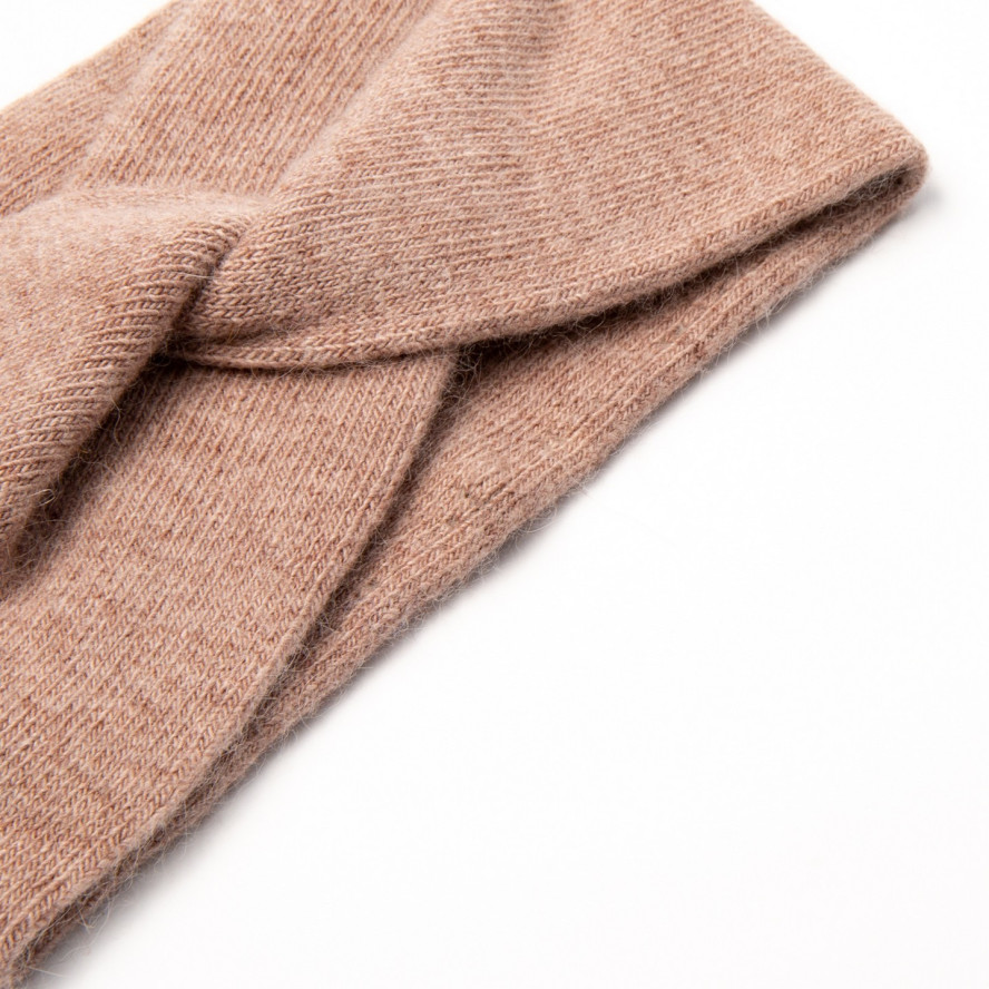 Пов'язка на голову жіноча вовна бежева ДЖИНЕТ 644-671, фото 2