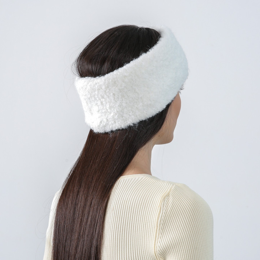 Пов'язка на голову жіноча вовна біла ЛІСАН 564-503, фото 4
