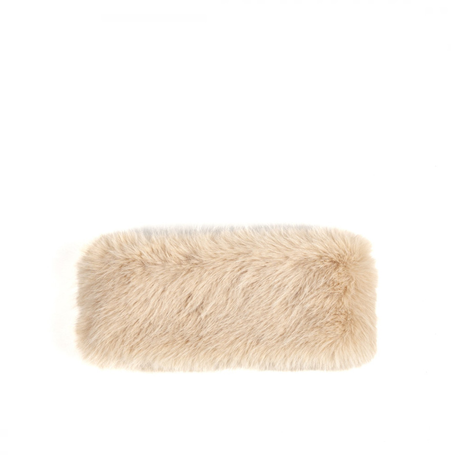 Пов'язка на голову жіноча штучне хутро песець бежева КРІСТЕН 593-107, фото 1