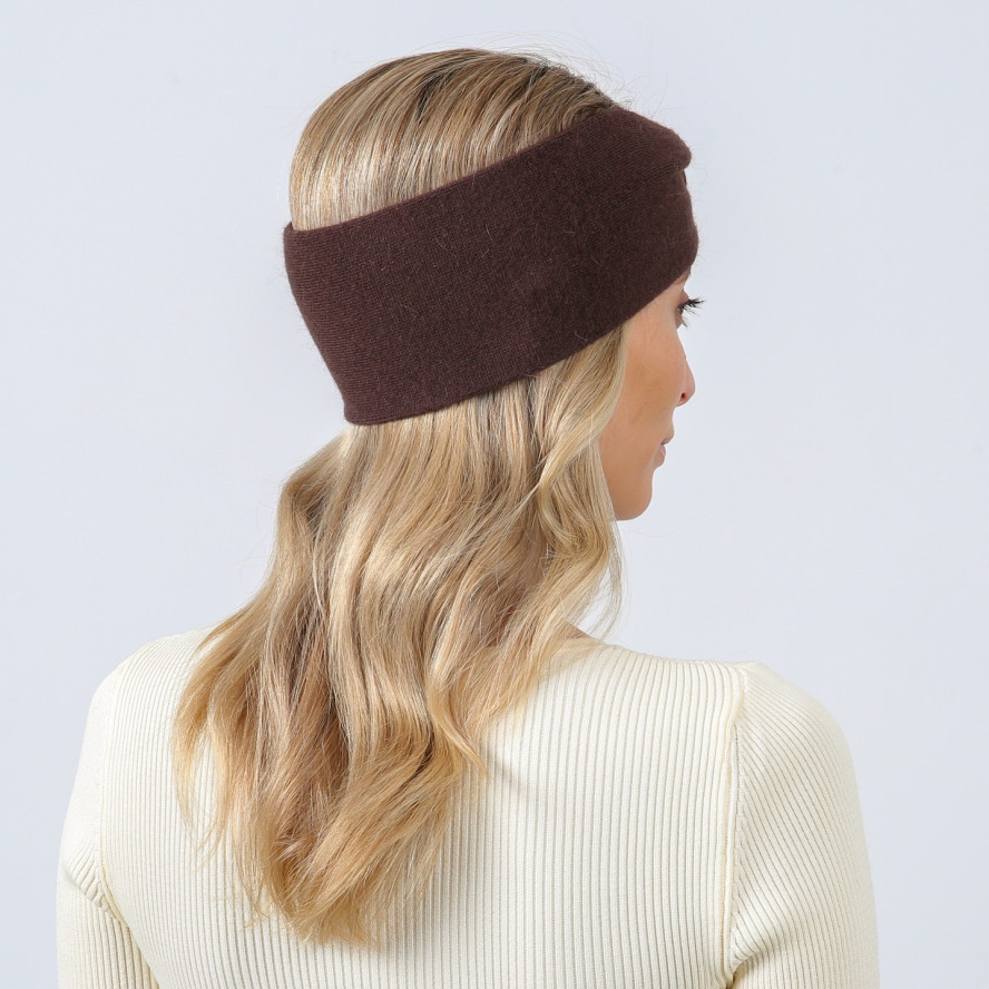 Пов'язка на голову жіноча вовна коричнева ДЖИНЕТ 722-569, фото 4