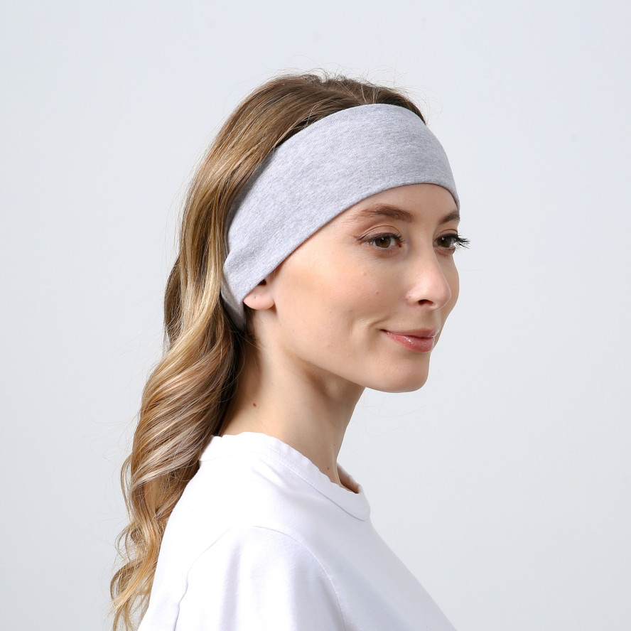 Пов'язка на голову жіноча бавовна сіра АЙРІН 741-584, фото 3