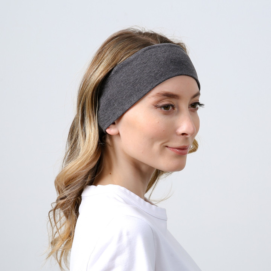 Пов'язка на голову жіноча бавовна сіра АЙРІН 741-591, фото 3