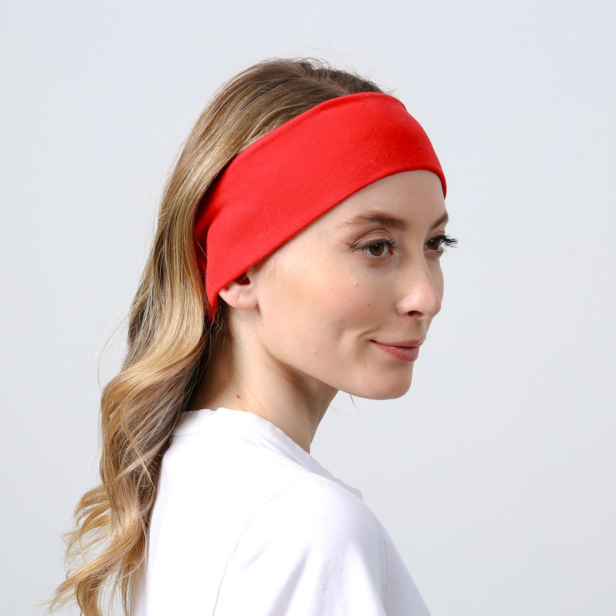 Пов'язка на голову жіноча бавовна червона АЙРІН 741-607, фото 3