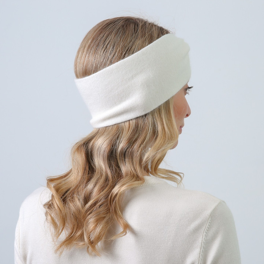 Пов'язка на голову жіноча вовна біла ДЖИНЕТ 843-592, фото 4