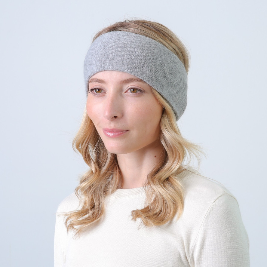 Пов'язка на голову жіноча вовна сіра ФЛО 863-705, фото 3