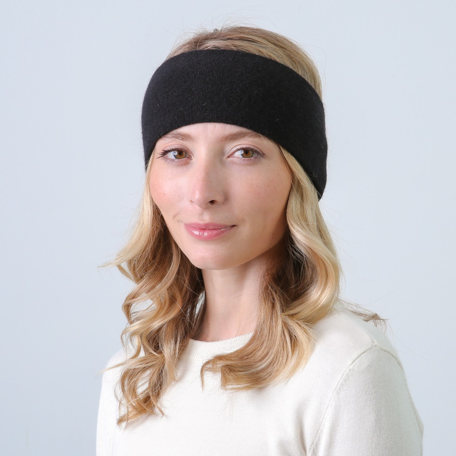 Пов'язка на голову жіноча вовна чорна ФЛО 863-712, фото 3