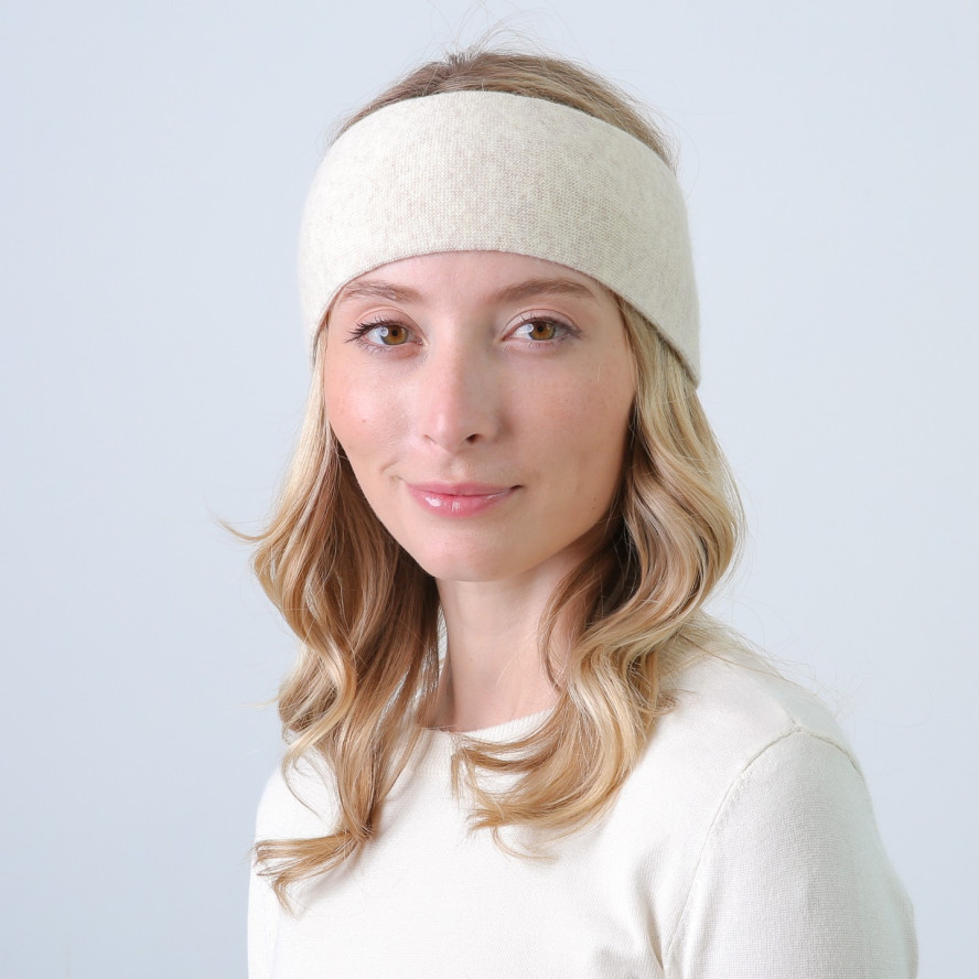 Пов'язка на голову жіноча вовна бежева ФЛО 863-729, фото 3