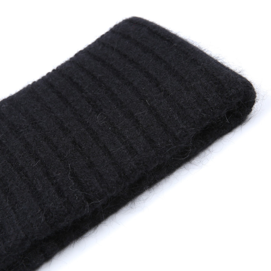 Пов'язка на голову жіноча віскоза з ангорою чорна ЛЕАРА 880-467, фото 2