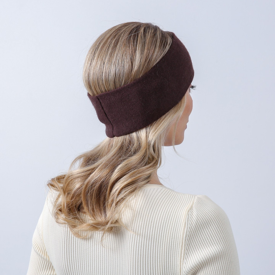 Пов'язка на голову жіноча вовна коричнева ФЛО 899-513, фото 4
