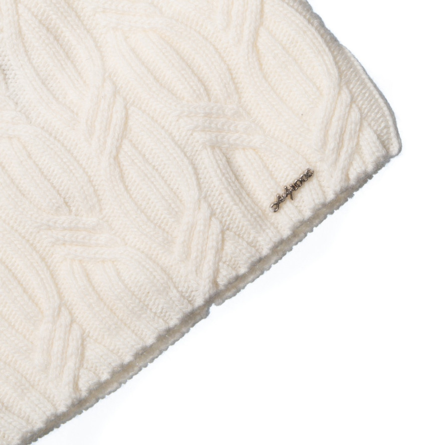 Шапка біні жіноча вовна біла AMALA 233-104, фото 2