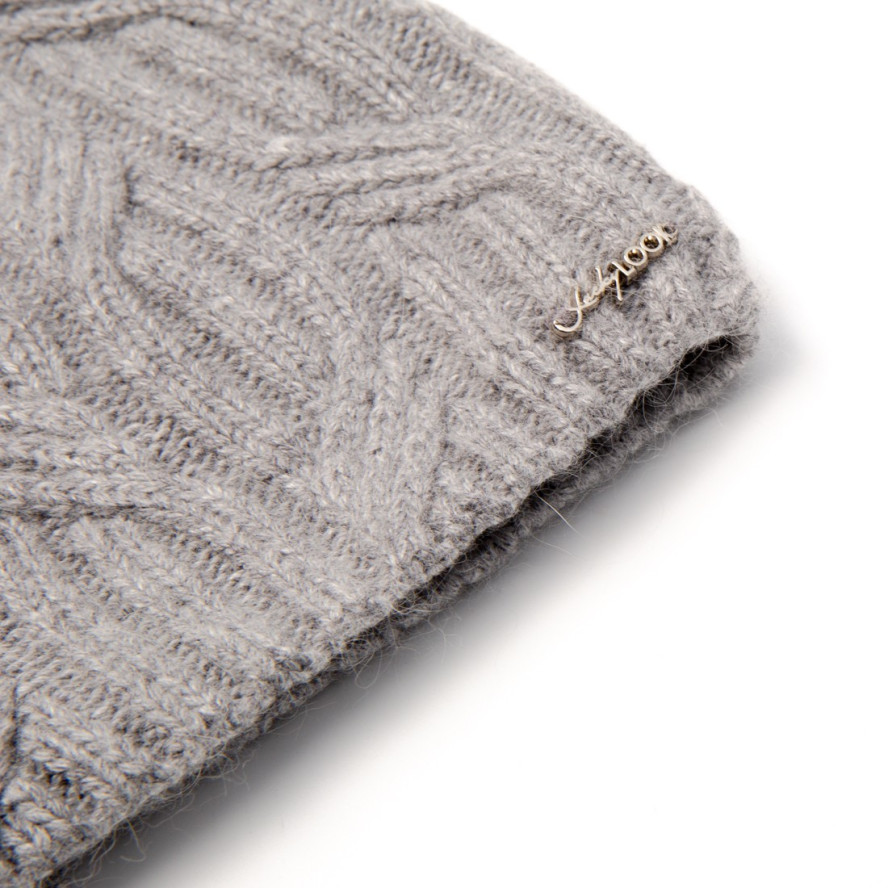 Шапка біні жіноча вовна сіра AMALA 233-111, фото 2