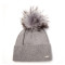 Шапка з помпоном жіноча вовна з люрексом сіра LILY 233-296