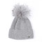 Шапка с помпоном женская шерсть мериноса серая NALINA 865-008