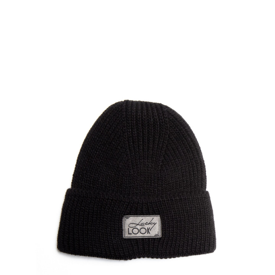 Шапка біні жіноча вовна чорна LUKE 924-385, фото 1