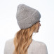 Шапка біні жіноча вовна сіра LUKE 924-408, фото 4
