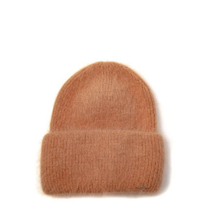 Шапка бини женская ангора с люрексом оранжевая MONRO 945-908