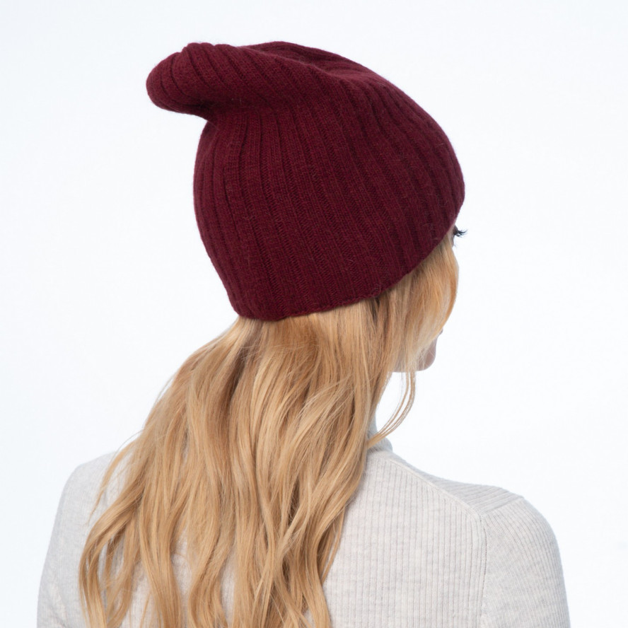Шапка колпак женская шерсть бордовая LIORA 947-285, фото 4
