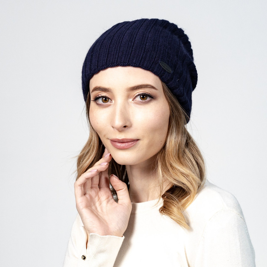 Шапка колпак женская шерсть синяя LIORA 947-346, фото 3