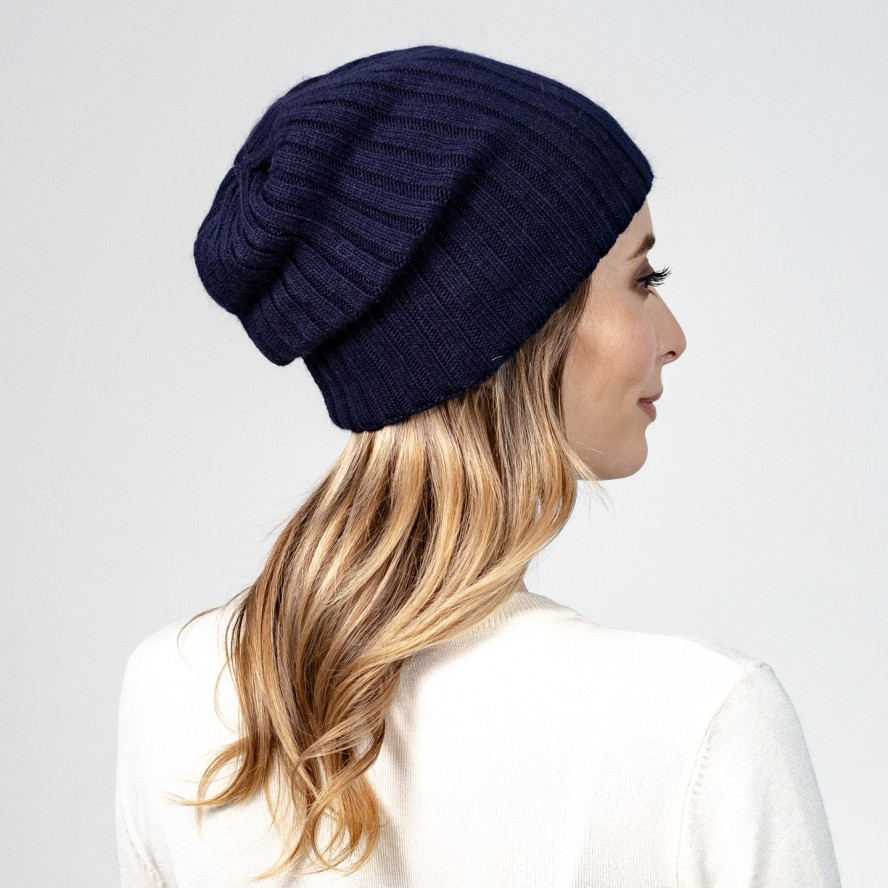 Шапка колпак женская шерсть синяя LIORA 947-346, фото 4