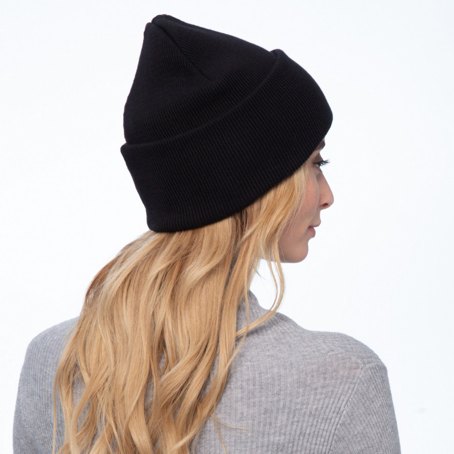 Шапка бини женская хлопок черная DOREEN 232-045, фото 4