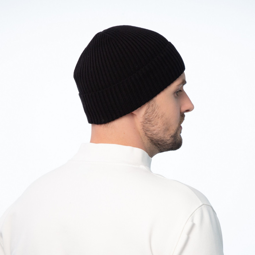 Шапка по голове мужская коттон черная MAUD 232-212, фото 5