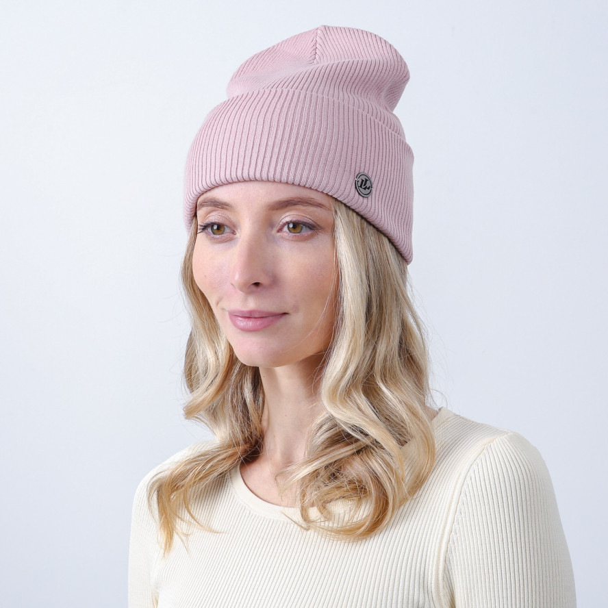Шапка біні жіноча бавовна рожева GELATO 249-623, фото 3