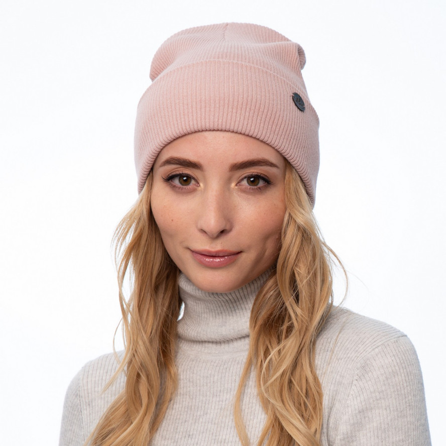 Шапка біні жіноча віскоза рожевий LIAM 647-955, фото 3