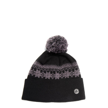 Шапка з помпоном жіноча вовна чорна PERCY 653-970 Шапка з помпоном жіноча вовна чорна PERCY 653-970