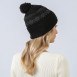 Шапка з помпоном жіноча вовна чорна PERCY 653-970, фото 4