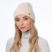 Шапка біні жіноча ангора бежева EMILY 658-753, фото 4