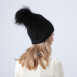 Шапка з помпоном жіноча ангора з люрексом чорна GISELE 658-784, фото 4