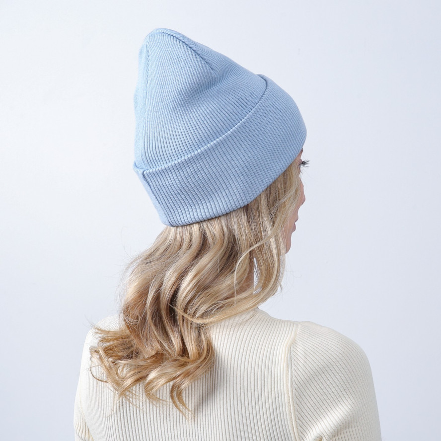 Шапка біні жіноча бавовна блакитна FREYA 660-459, фото 4