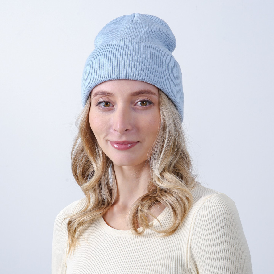 Шапка біні жіноча бавовна блакитна FREYA 660-459, фото 3