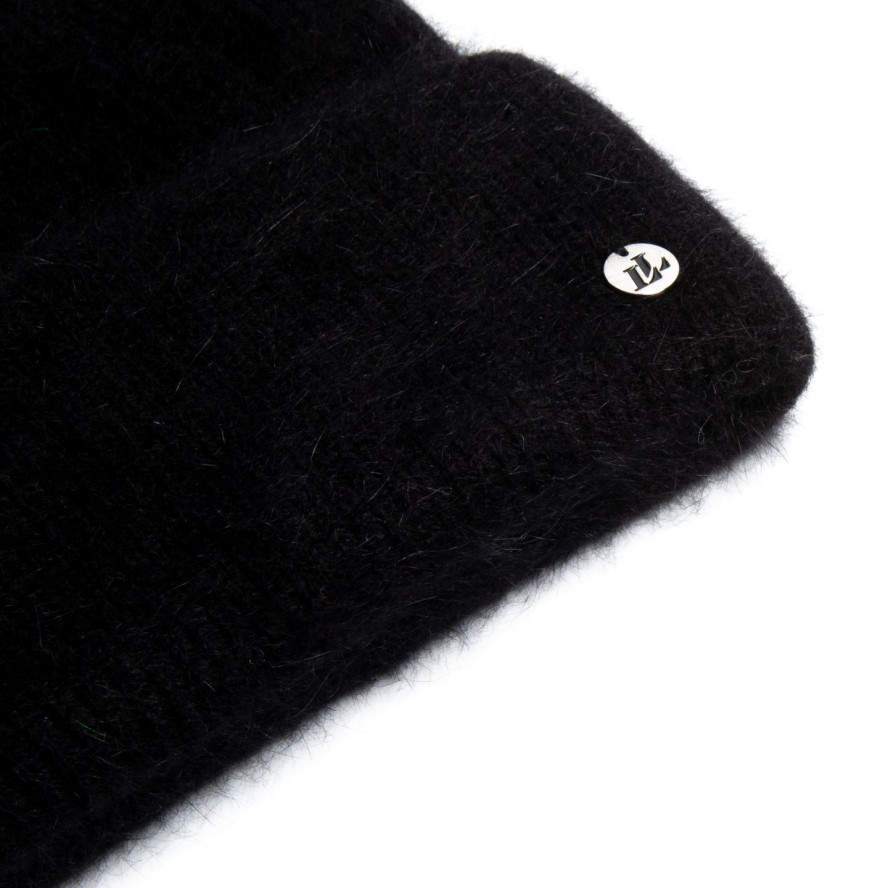 Шапка біні жіноча ангора чорна SOPHIA 670-007, фото 2