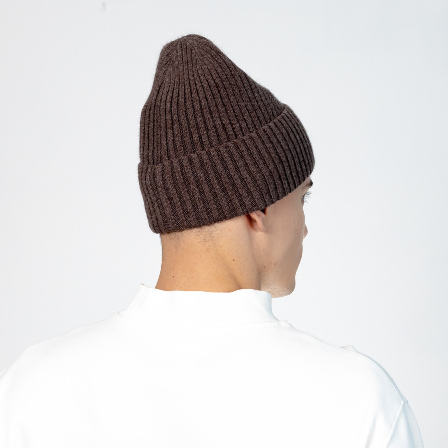Шапка біні чоловіча вовна коричнева FREDERICK 699-794, фото 4
