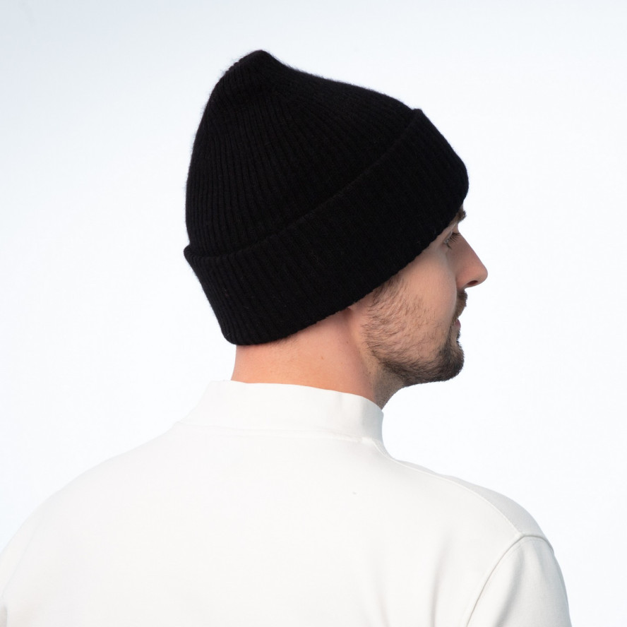 Шапка біні чоловіча ангора з вовною чорна AVA 705-426, фото 5