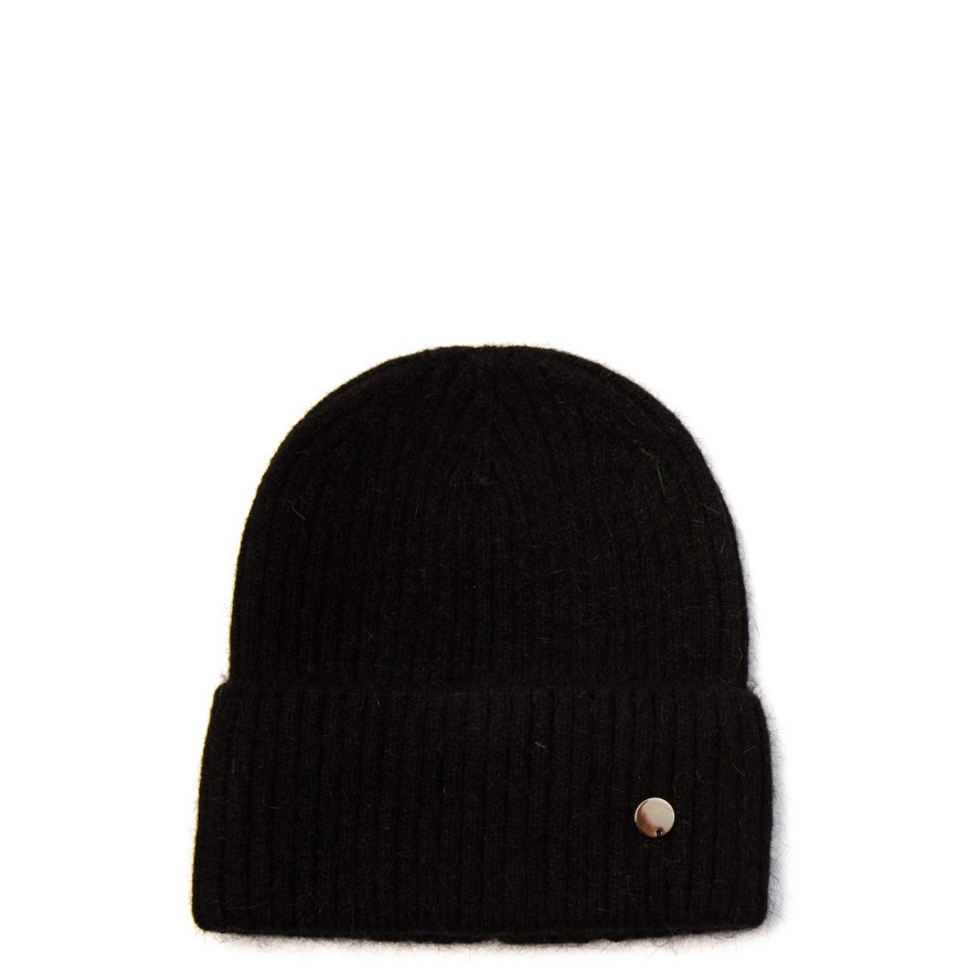 Шапка біні жіноча ангора чорна EMILY 705-495, фото 1