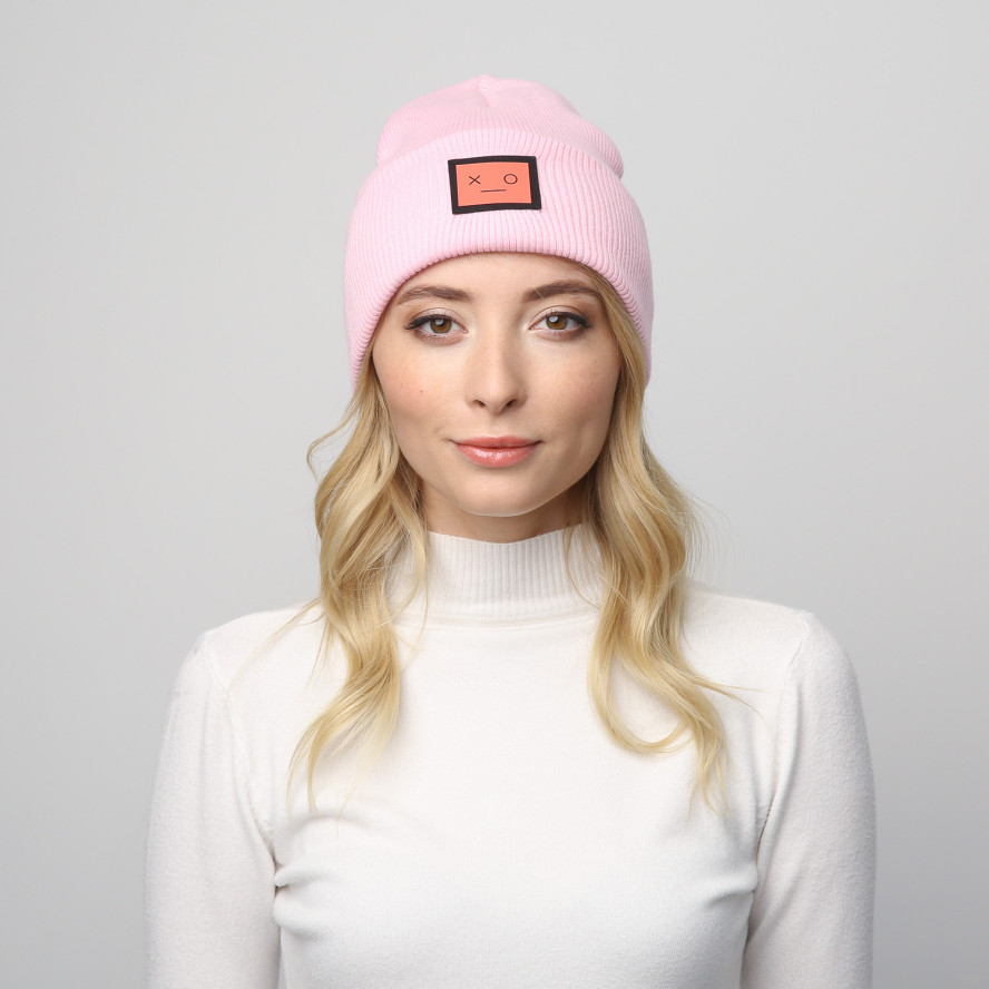 Шапка біні жіноча бавовна рожева SHANE 848-987, фото 4