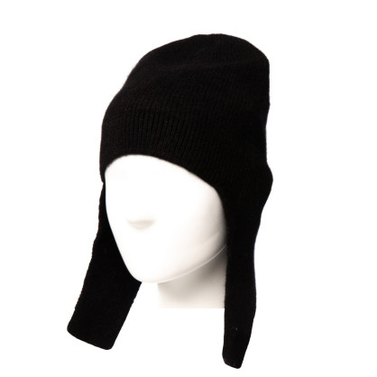 Шапка вушанка жіноча ангора чорна MOLLY 948-045