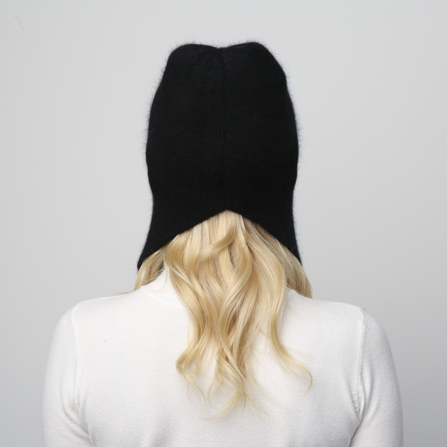 Шапка вушанка жіноча ангора чорна MOLLY 948-045, фото 7
