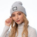 Шапка бини женская хлопок серая SHANE 952-721, фото 3
