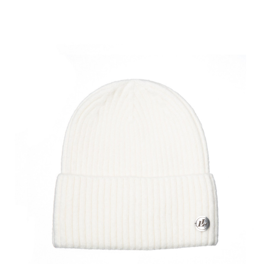 Шапка біні жіноча вовна мериноса молочна EVELYN 955-555, фото 1