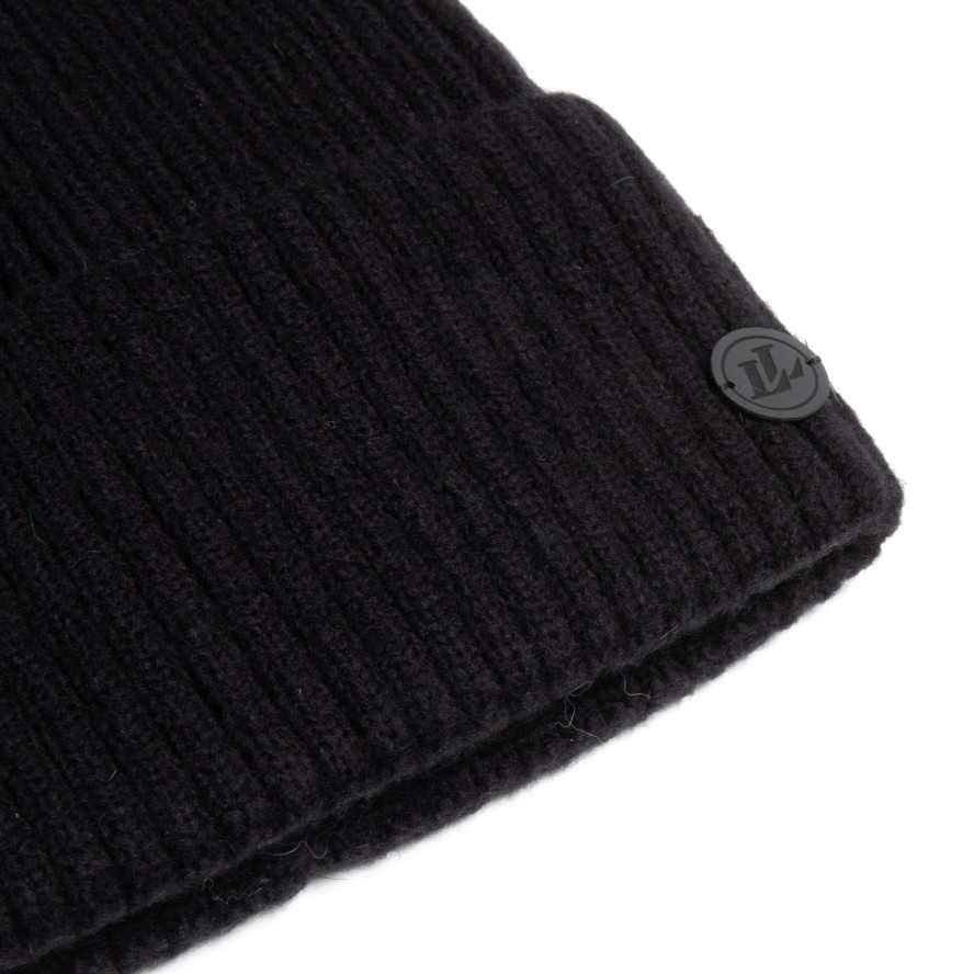 Шапка бини мужская шерсть мериноса черная EVELYN 955-562, фото 2