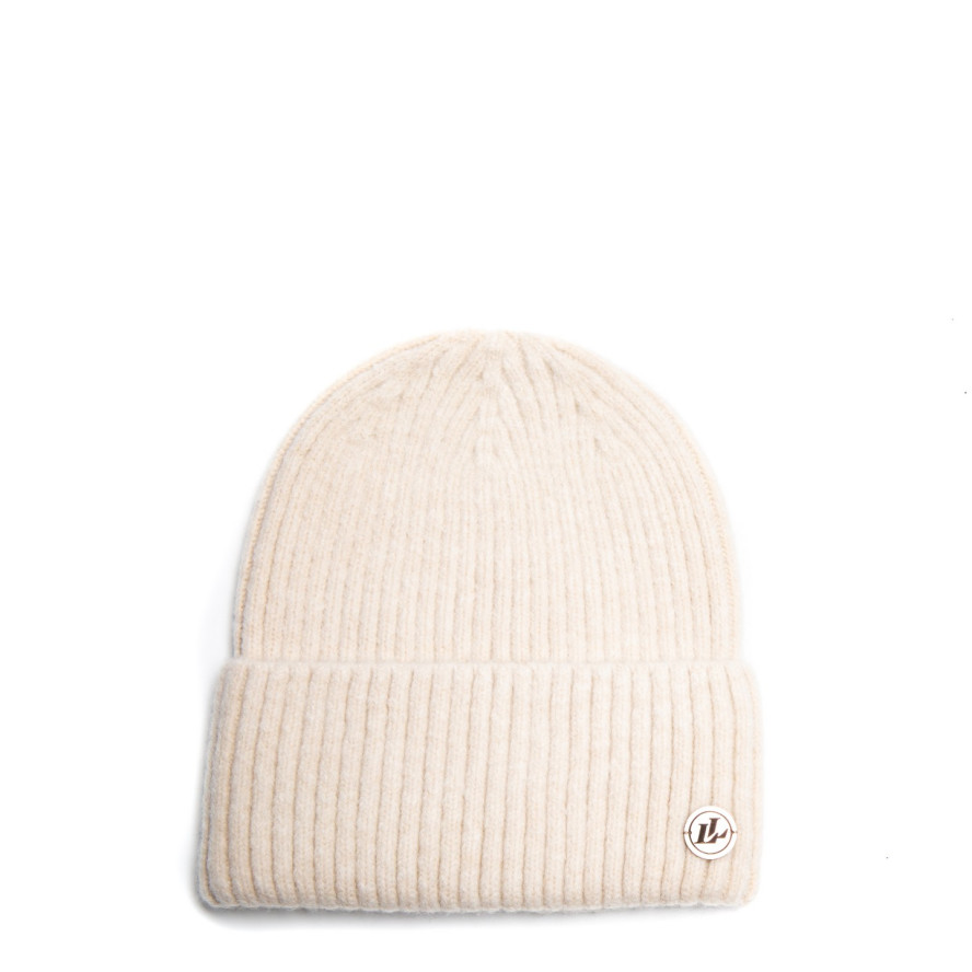 Шапка бини женская шерсть мериноса бежевая EVELYN 955-579, фото 1