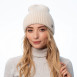 Шапка бини женская шерсть мериноса бежевая EVELYN 955-579, фото 3