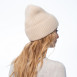 Шапка бини женская шерсть мериноса бежевая EVELYN 955-579, фото 4