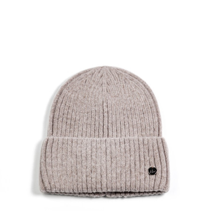 Шапка бини женская шерсть мериноса коричневая EVELYN 955-586