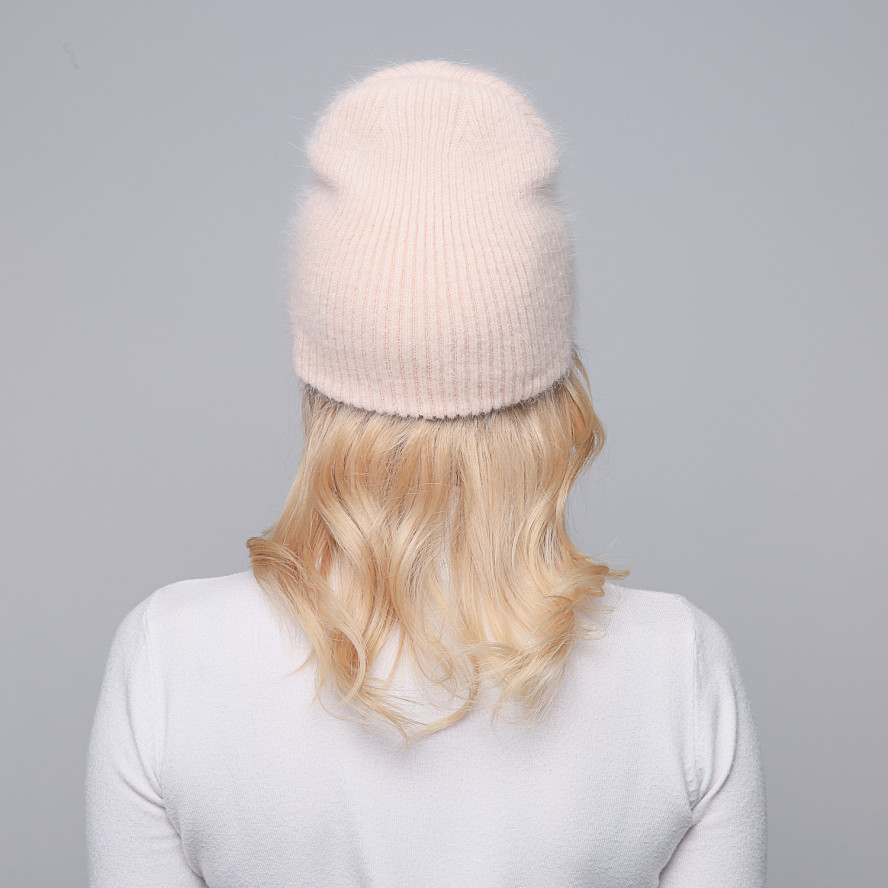 Шапка бини женская ангора бежевая SCARLET 955-753, фото 5