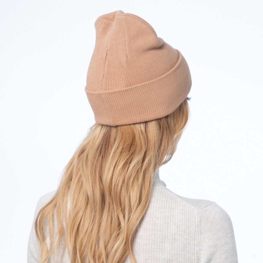 Шапка бини женская вискоза бежевая CHERIL 968-722, фото 4